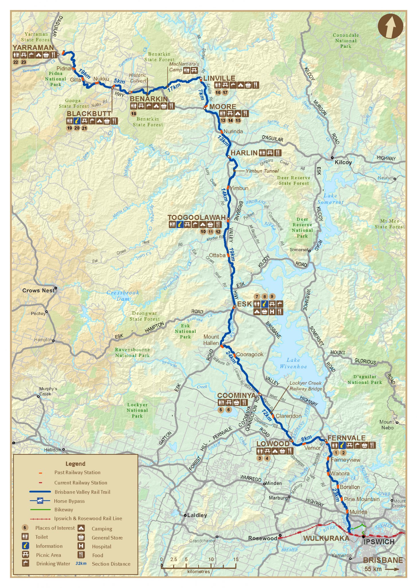 Map of the BVRT | Brisbane Valley Rail Trail Experience | Explore the ...